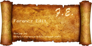 Ferencz Edit névjegykártya