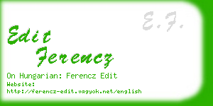 edit ferencz business card